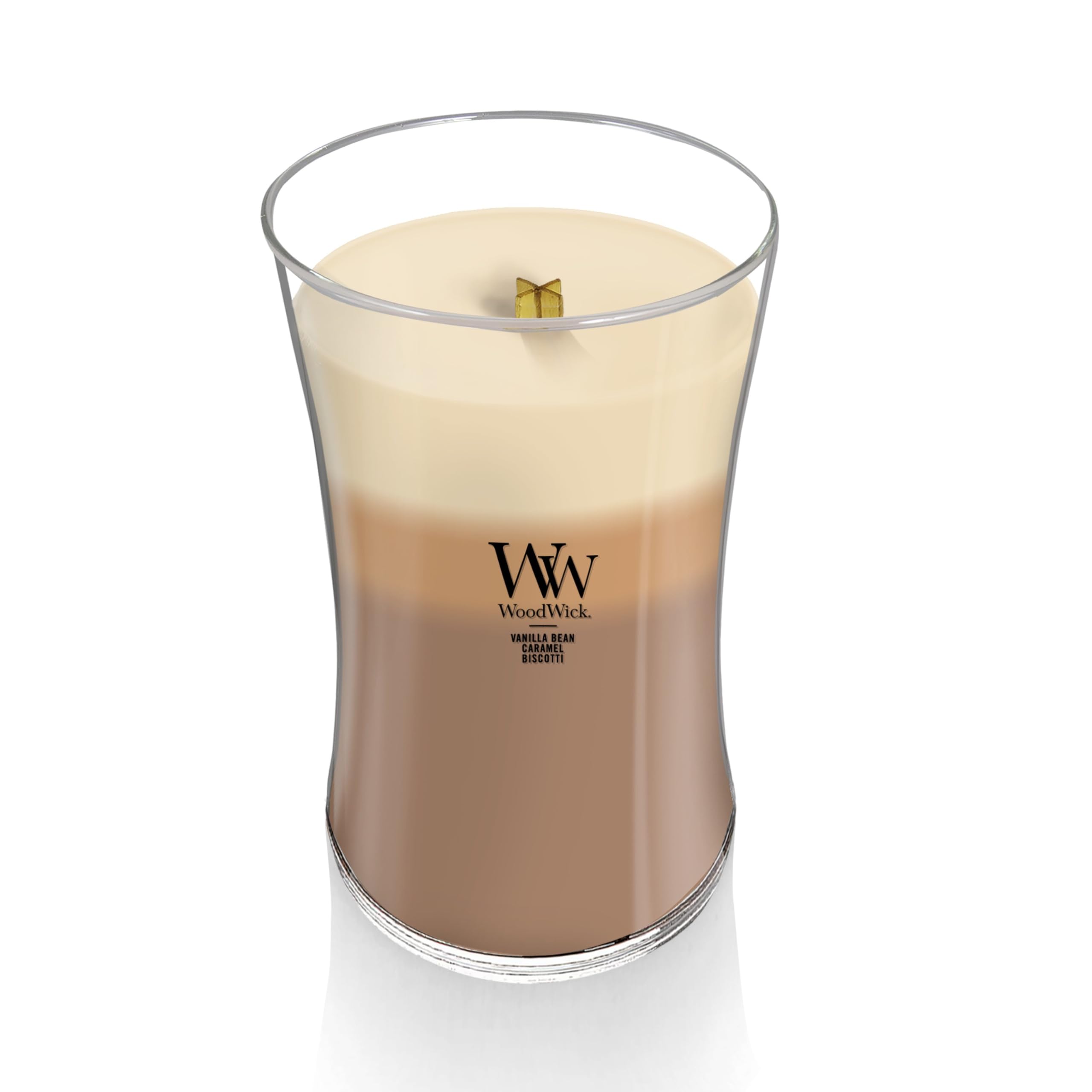 WoodWick Hourglass candle outer shot highlighting elegant shape and premium wax