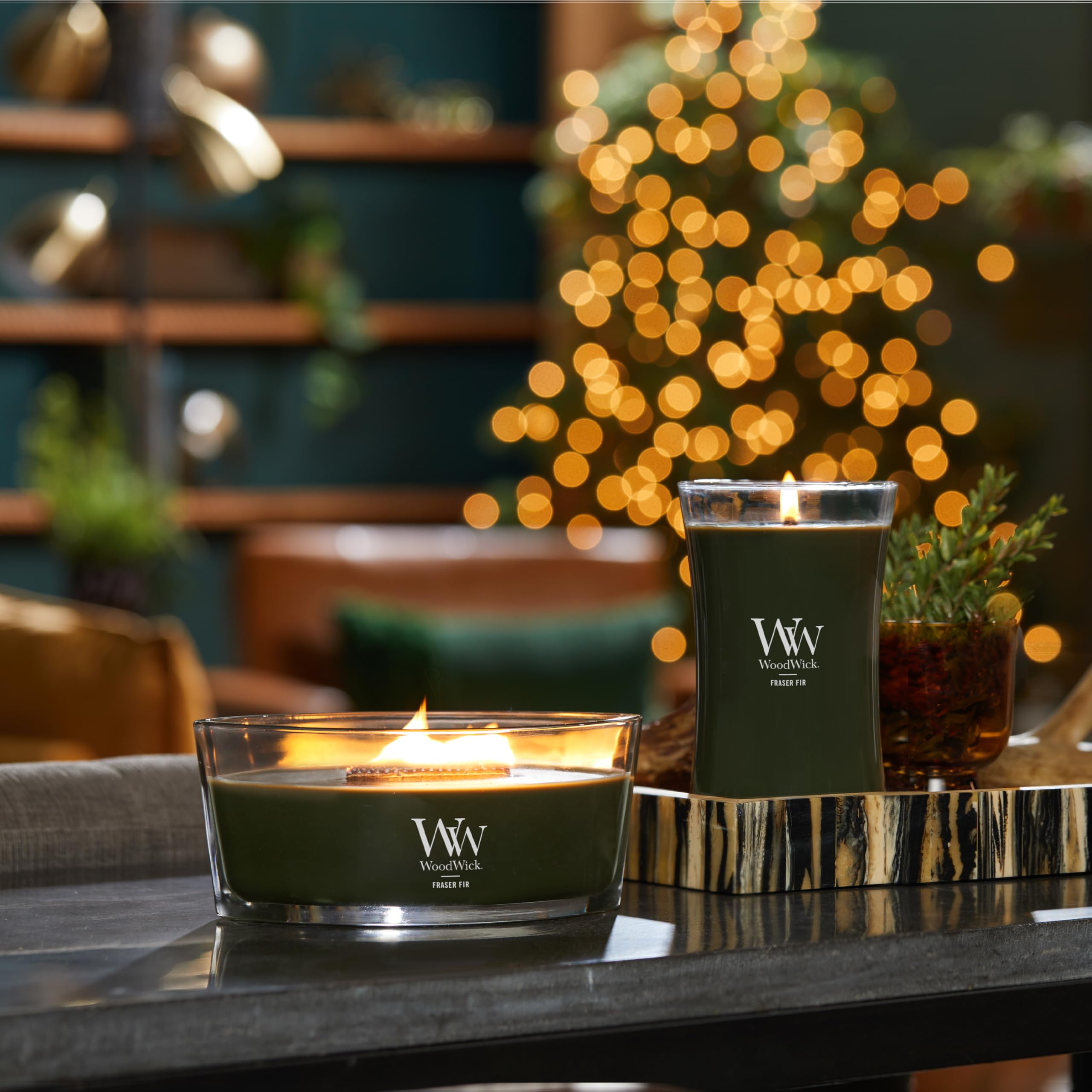 WoodWick Large Hourglass Fraser Fir wax blend for clean burn