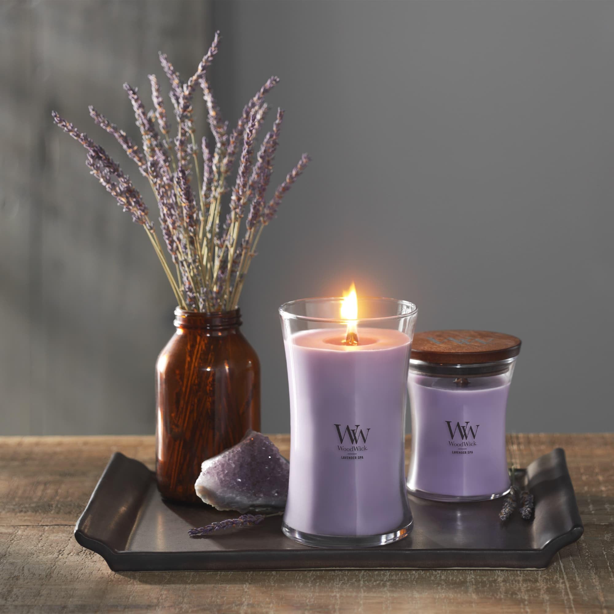 WoodWick premium soy-blend wax ensures a clean, even burn.