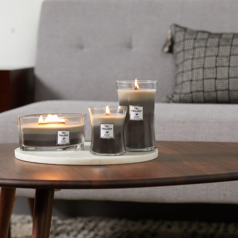 WoodWick Warm Woods Trilogy gift-ready packaging signals a thoughtful present