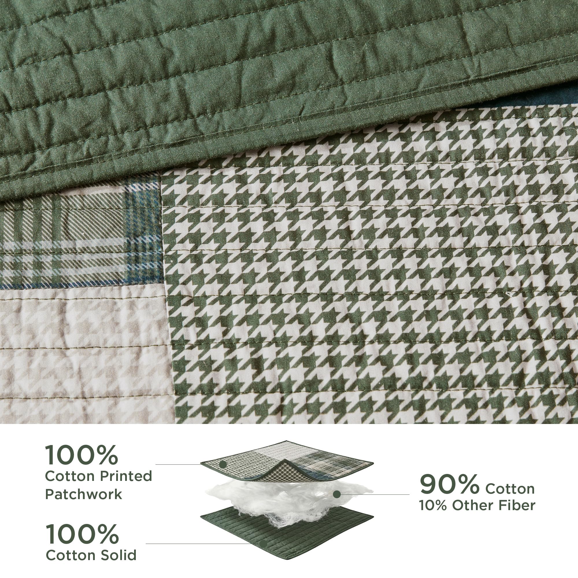 Woolrich Mill Creek coverlet in oversized king/cal king bed setup.