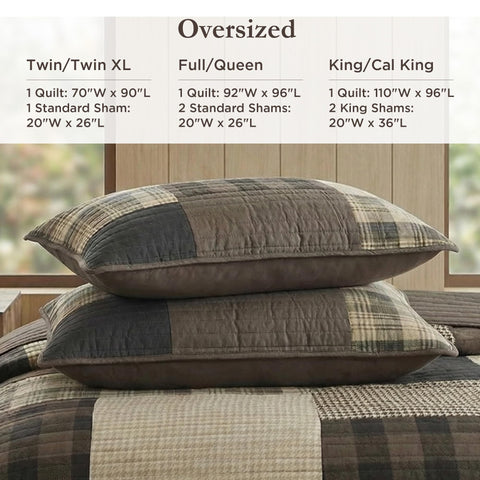 Woolrich Winter Hills bedroom scene evokes cozy rustic cabin charm.