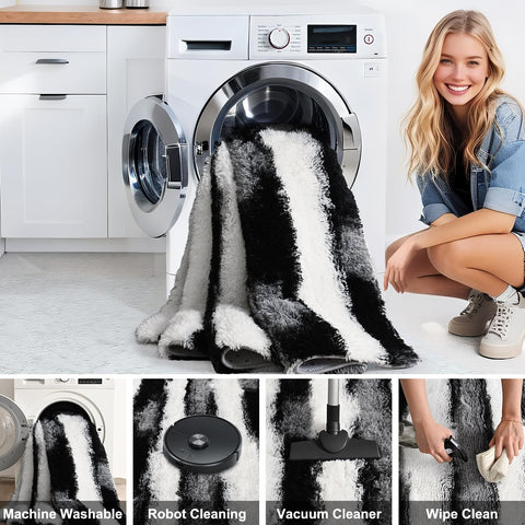 Woottpe bedroom rug is machine washable for busy households