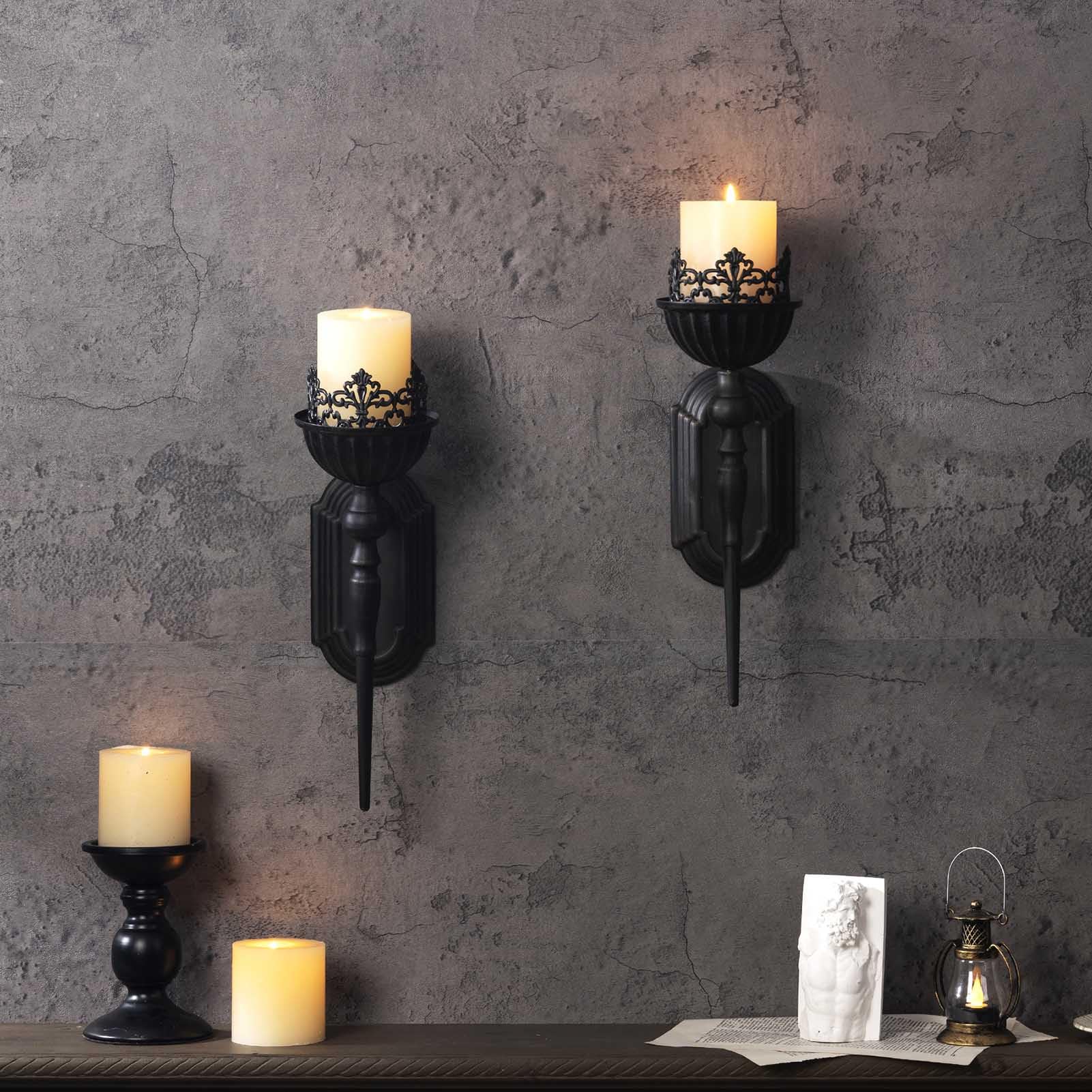 WOPARTY Gothic wall sconce in durable black metal for long-lasting bathroom decor