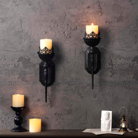 WOPARTY Gothic wall sconce in durable black metal for long-lasting bathroom decor