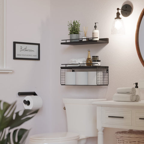 WOPITUES bathroom shelves over toilet offer practical storage without clutter
