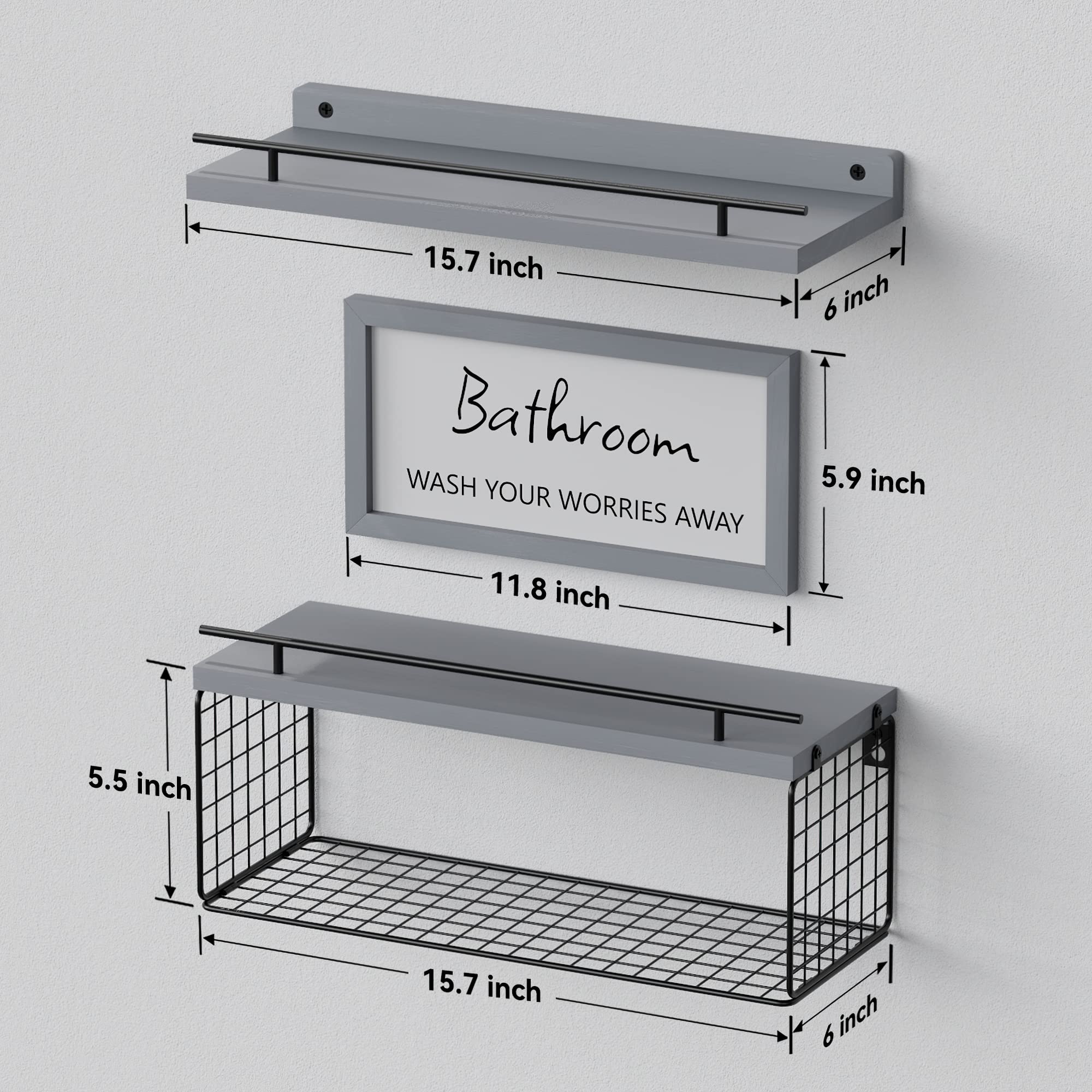 WOPITUES shelves with basket provide hidden bathroom storage