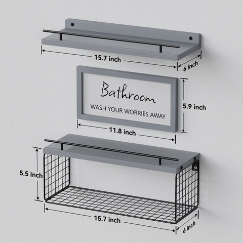 WOPITUES shelves with basket provide hidden bathroom storage