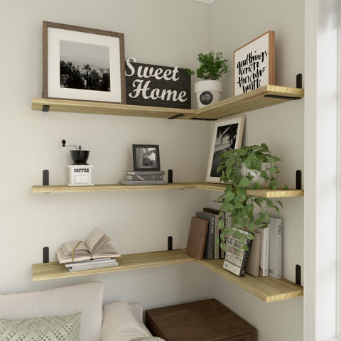 WOPITUES corner shelf ideal for plants, books, or display accents.