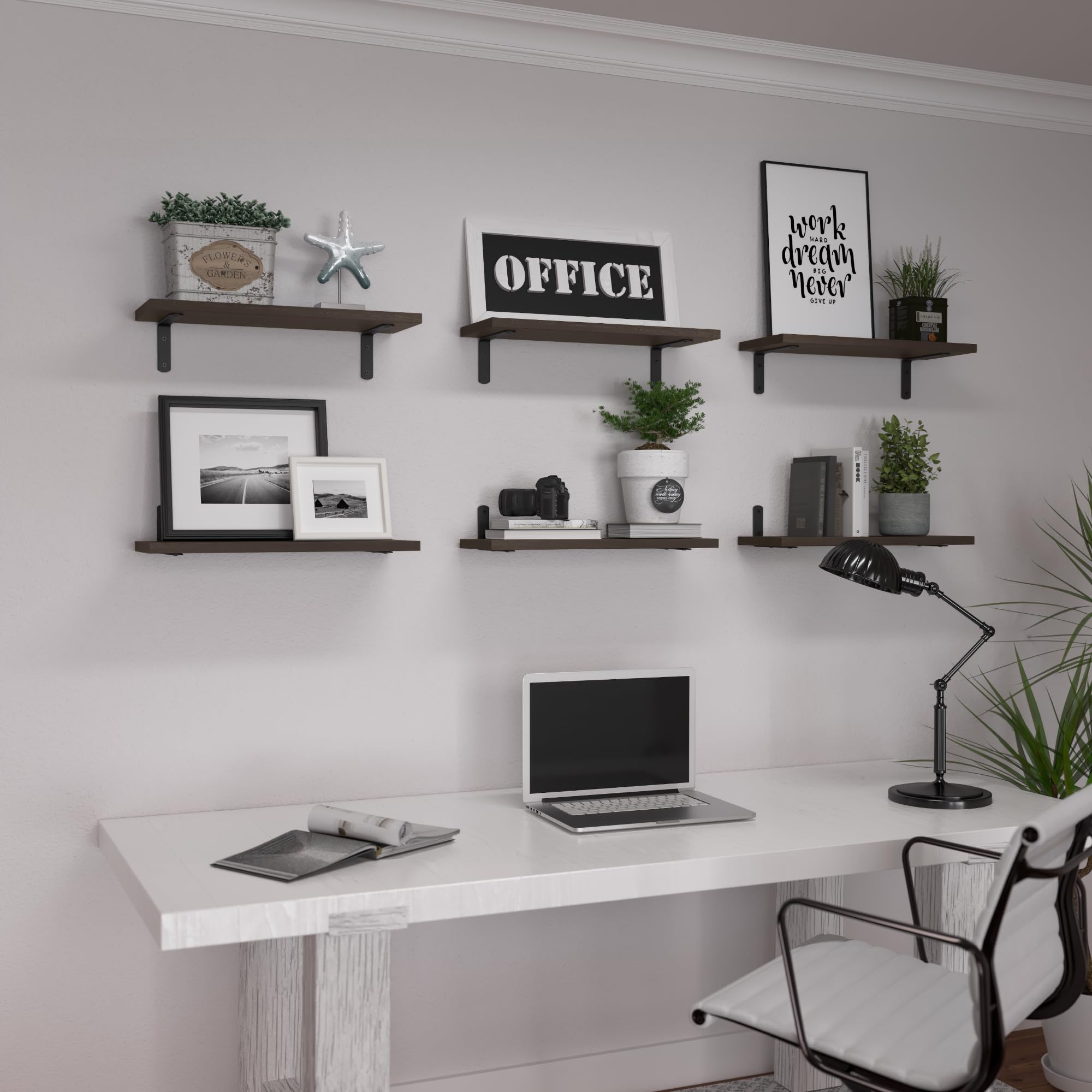 WOPITUES farmhouse style shelves suit living room and kitchen.