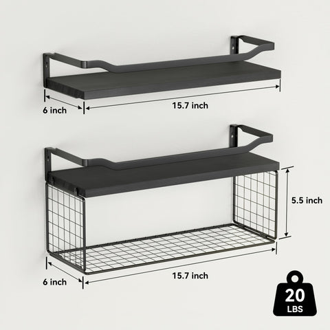 WOPITUES floating shelves with 3-sided guardrail prevents items from falling
