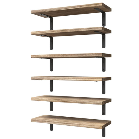 WOPITUES floating shelves being assembled on wall with durable brackets for extra storage