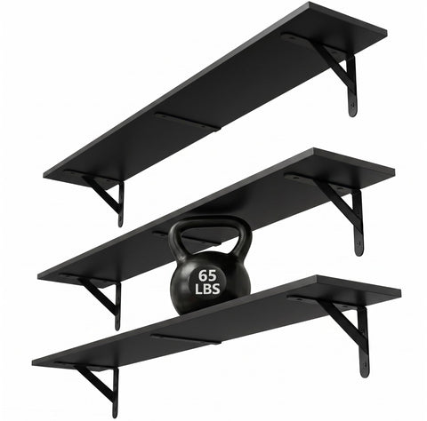 WOPITUES floating shelves assembly detail showing sturdy mounting for secure setup.