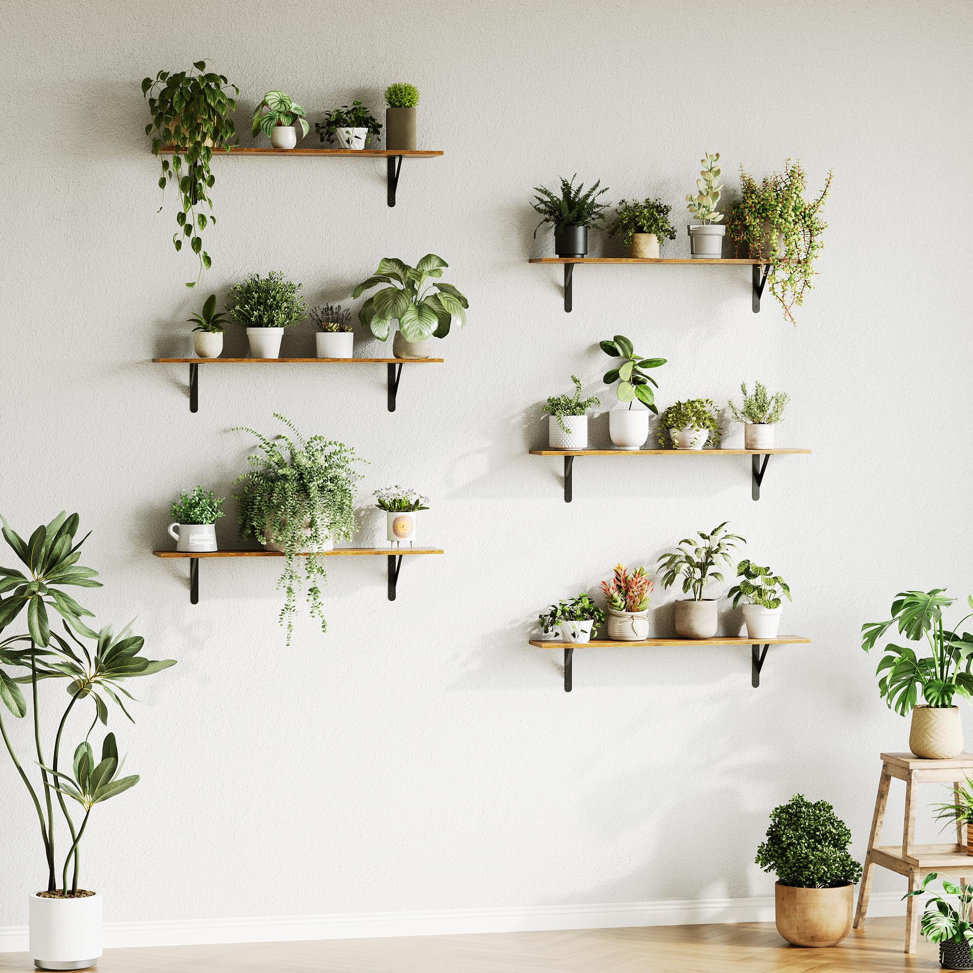 WOPITUES living room display with layered shelves