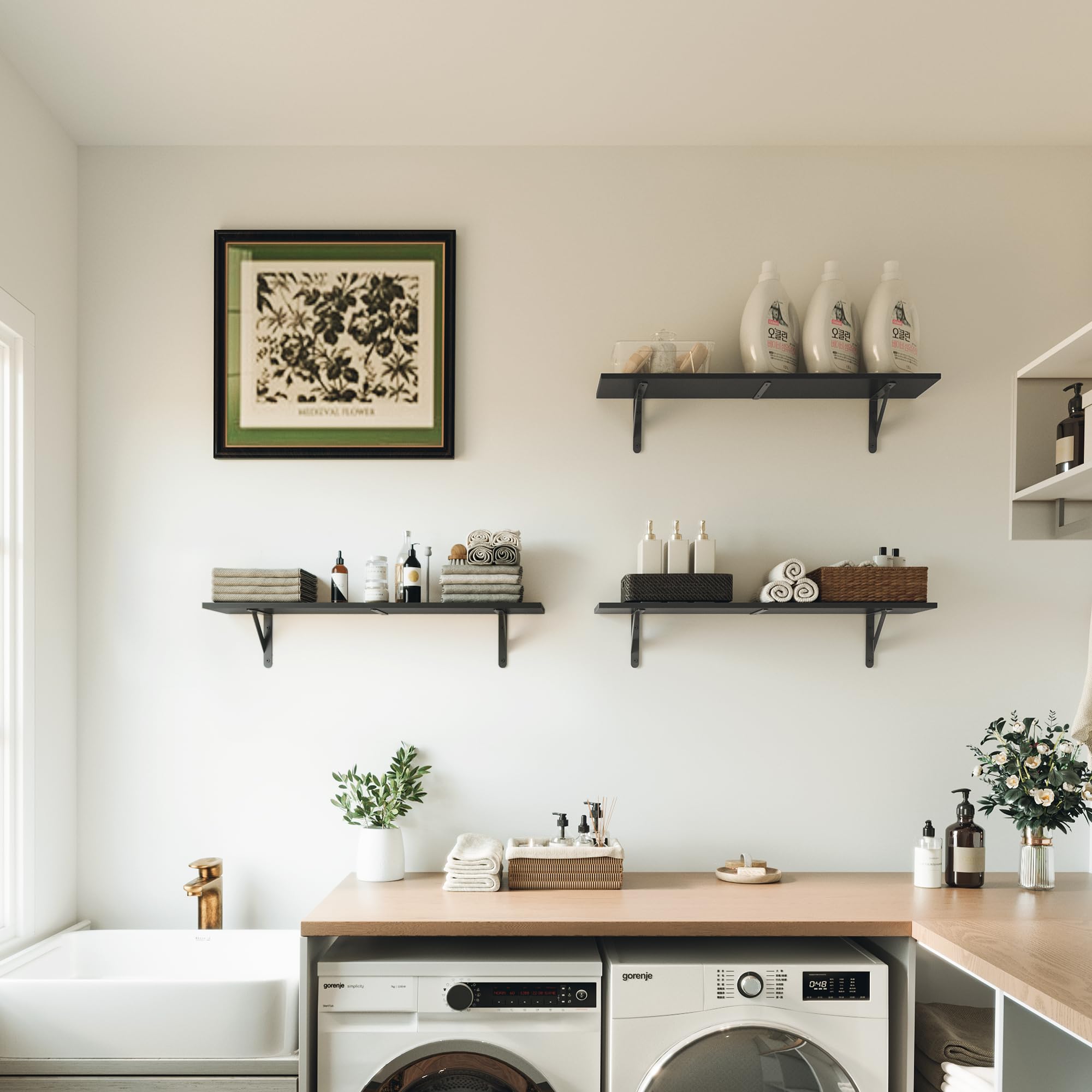 WOPITUES provides extra storage on 32-inch shelves.