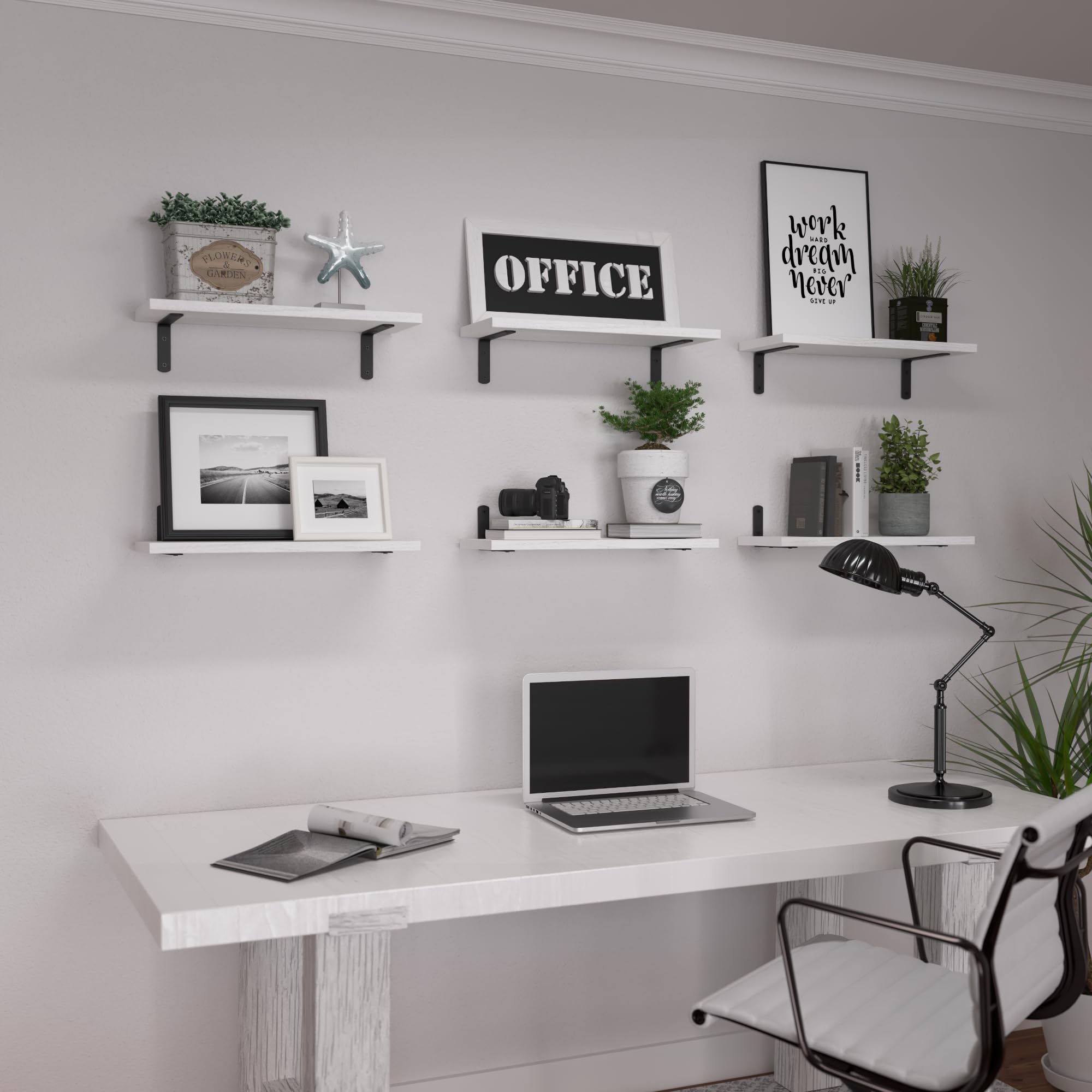 WOPITUES natural wood floating shelves with unique grain detail