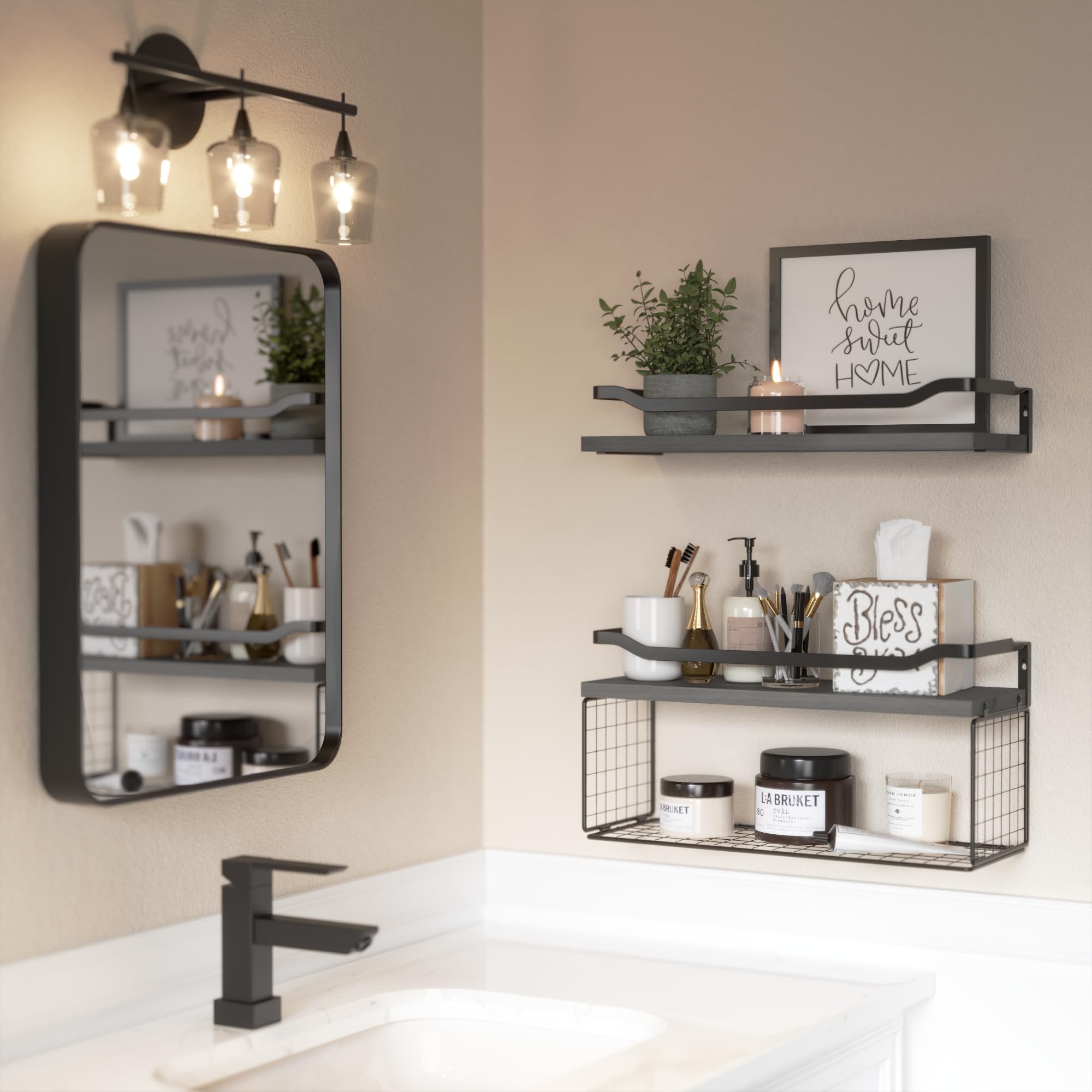 WOPITUES packaging contents include shelf boards, guardrails, basket and hardware.