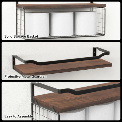 WOPITUES three-sided guardrail prevents items from slipping off shelves