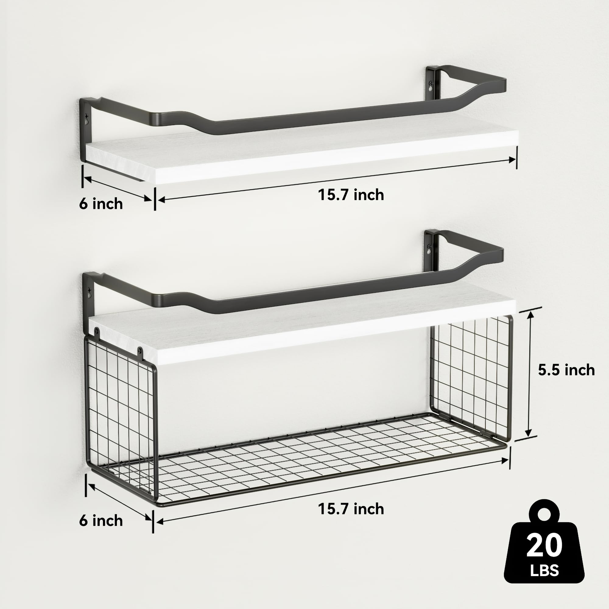 WOPITUES three-sided guardrail keeping items from slipping off shelves