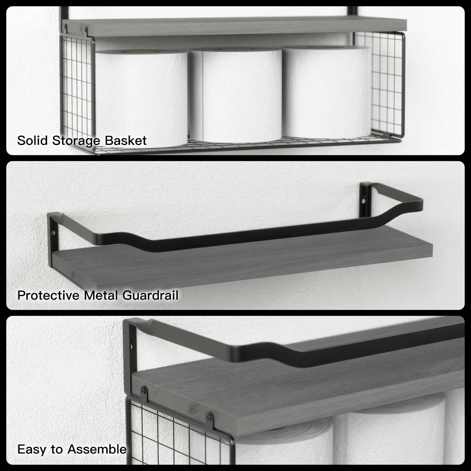 Wall-mounted WOPITUES setup demonstrating simple installation and versatile storage.