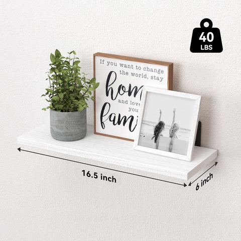 WOPITUES wall-mounted shelves with sturdy brackets and 40 lb capacity
