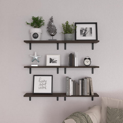 WOPITUES wall mounted shelves ideal for bedroom organization.