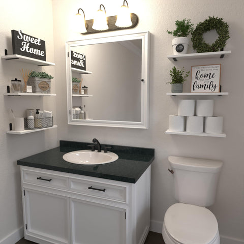 WOPITUES bathroom storage shelves mounted for towels and toiletries