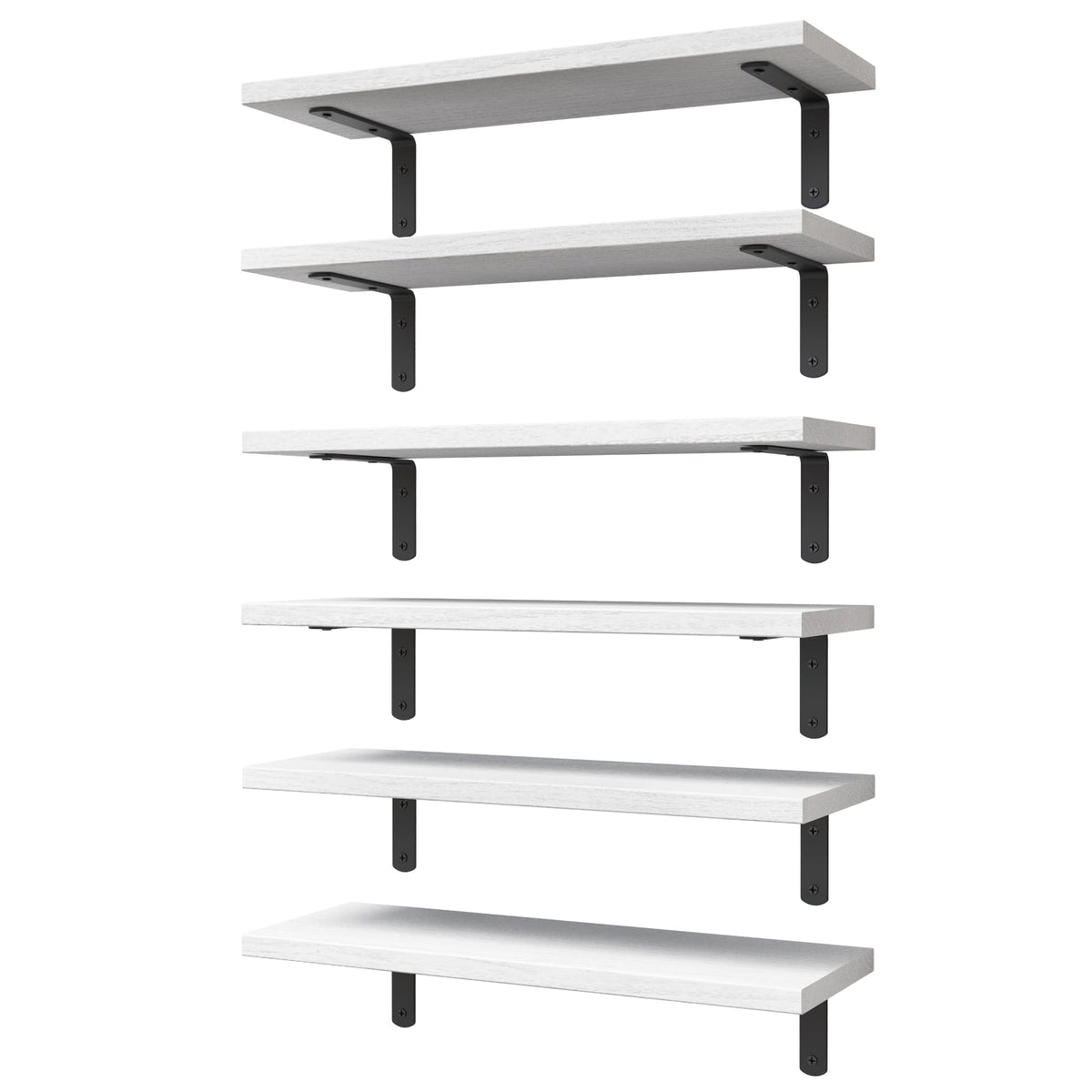 WOPITUES white floating shelves set6 assembly on wall for easy organization