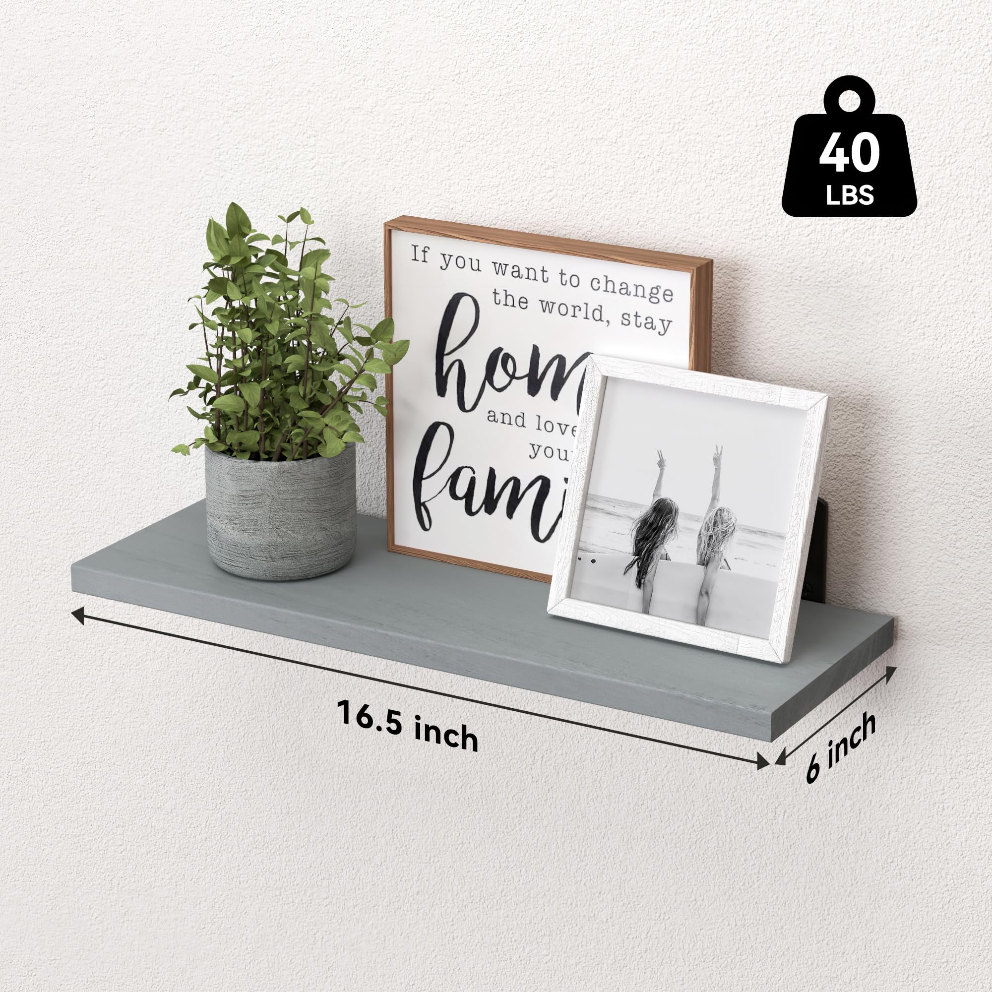 WOPITUES wood floating shelves quick assembly with minimal wall impact