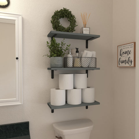 WOPITUES wood floating shelves natural Paulownia wood grain enhances décor