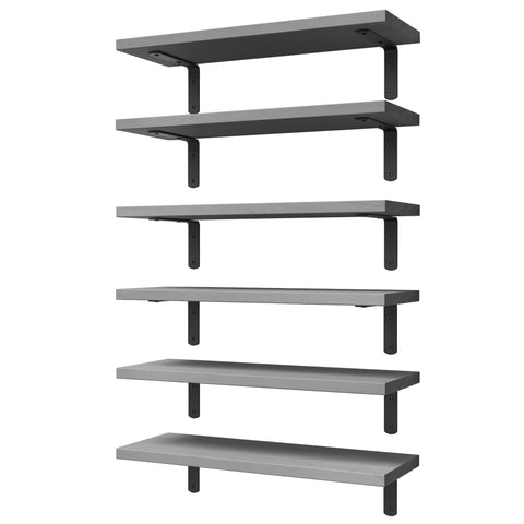 WOPITUES wood floating shelves set 6 on wall for extra bedroom storage