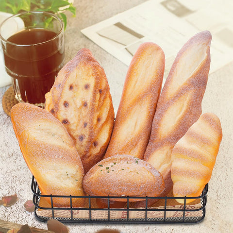 Woration fake breads stacked naturally to inspire kitchen decor ideas