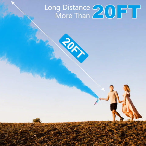 WORKKEEP Giant Gender Reveal Extinguisher blue 2-pack side view highlighting easy setup and impact