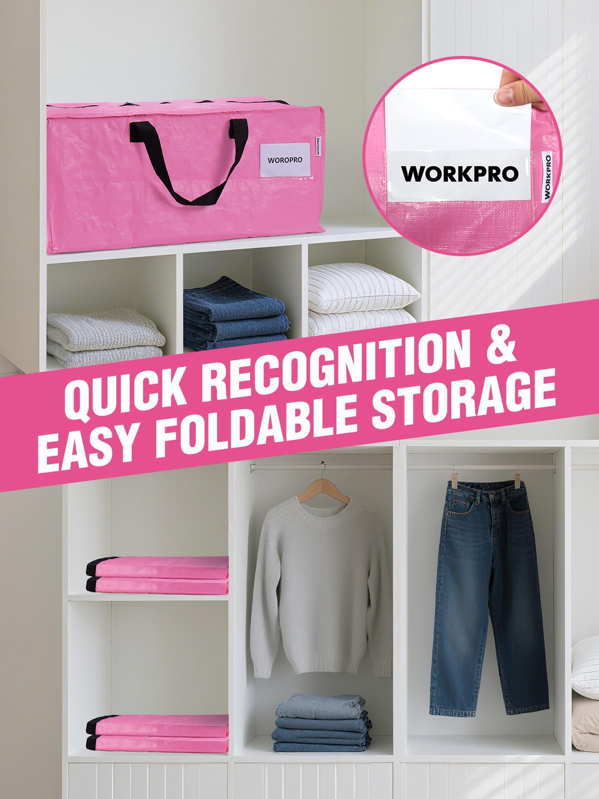 WORKPRO durable polyethylene construction withstands frequent moving