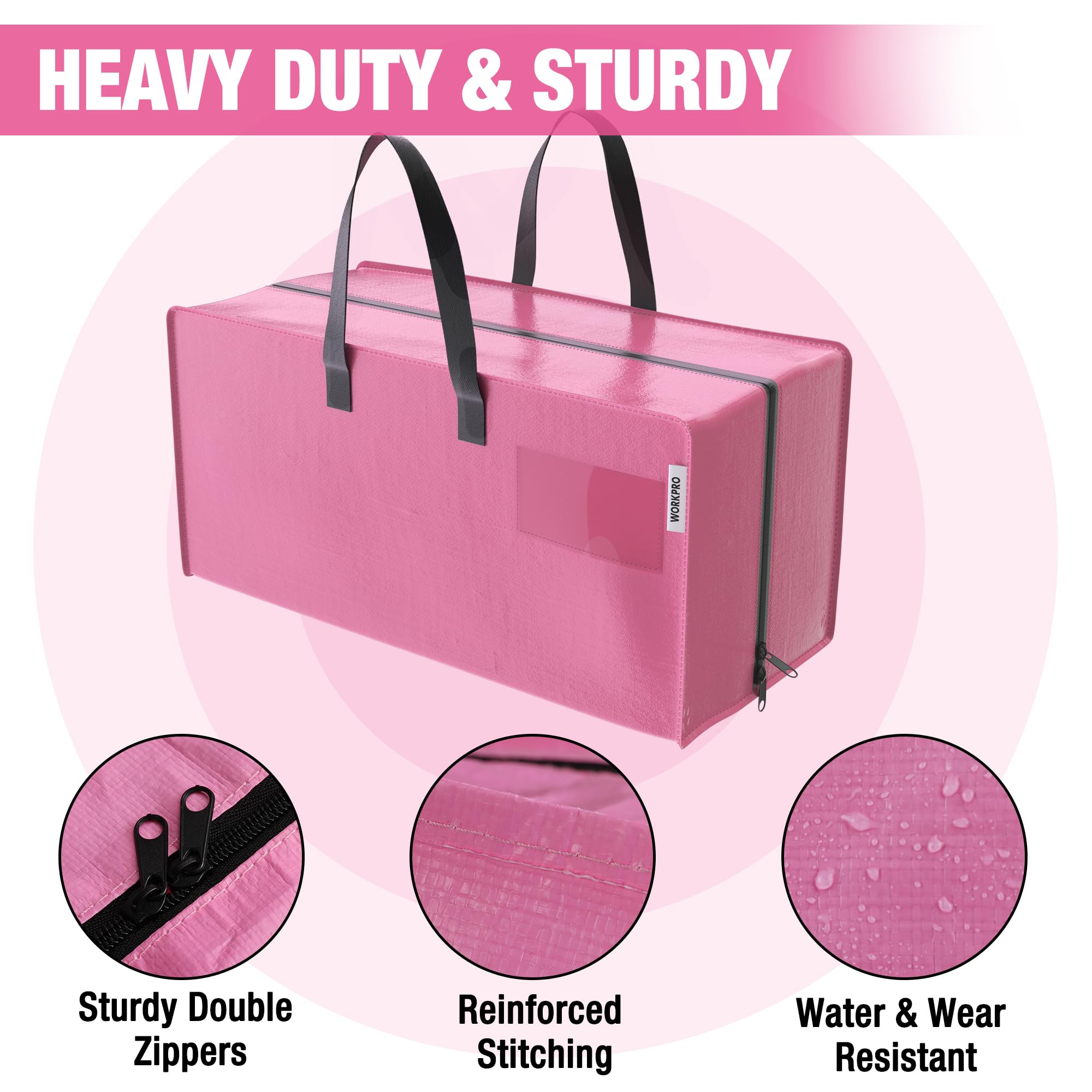 WORKPRO bag with backpack straps for comfortable hands-free lifting.