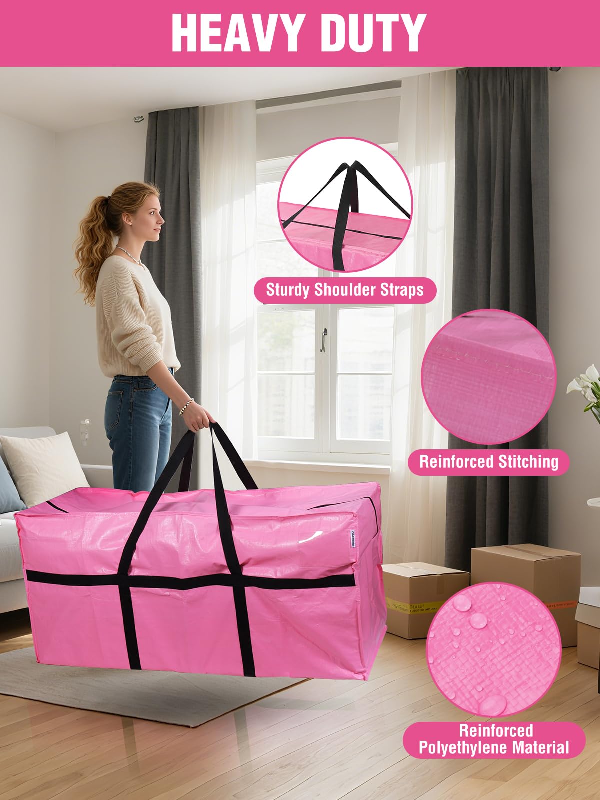 WORKPRO 66-gallon bag with wide double zipper for bulky items