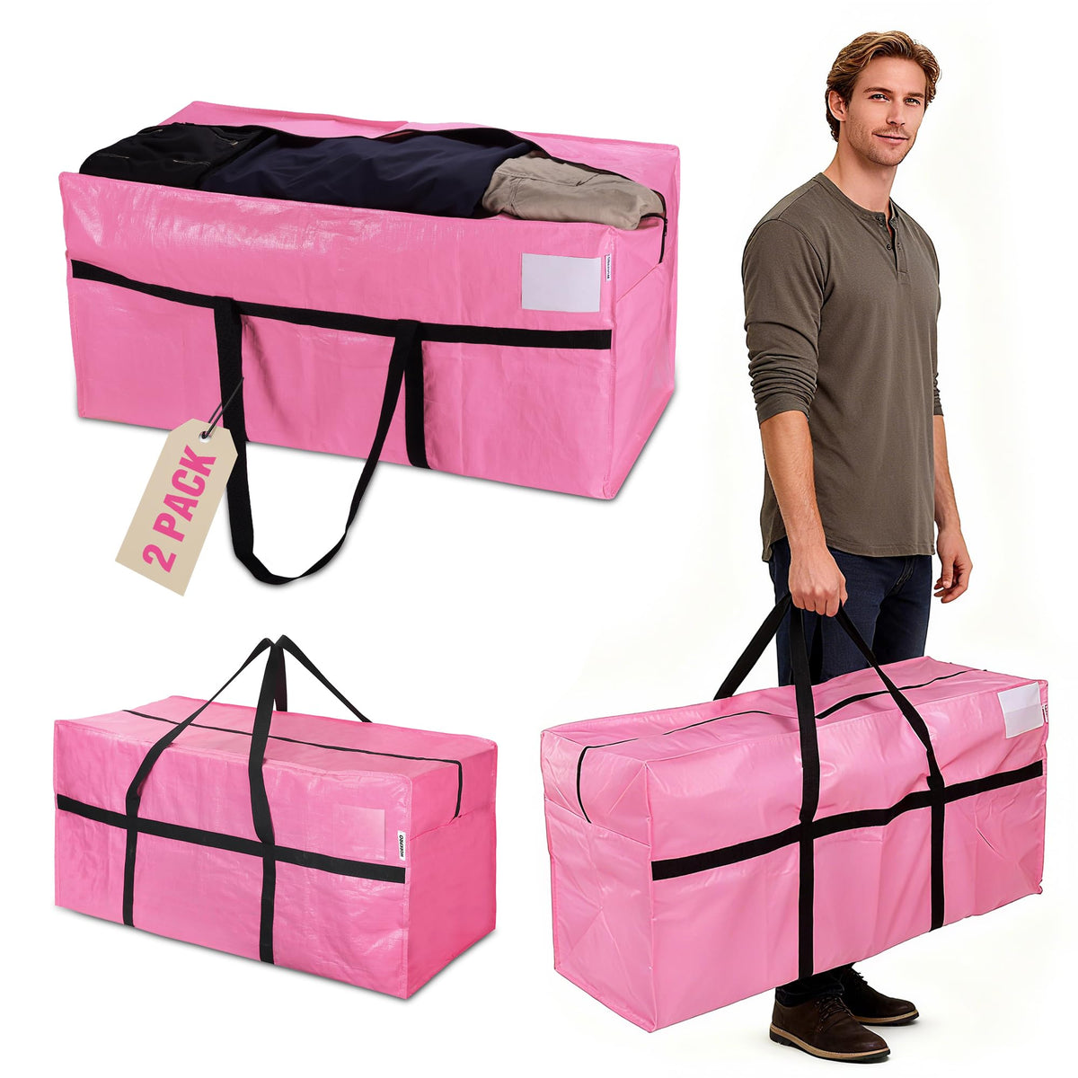 WORKPRO 66-gallon moving bag open with zipper for easy packing