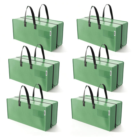 WorkPro six-pack extra-large moving bags folded flat for compact storage