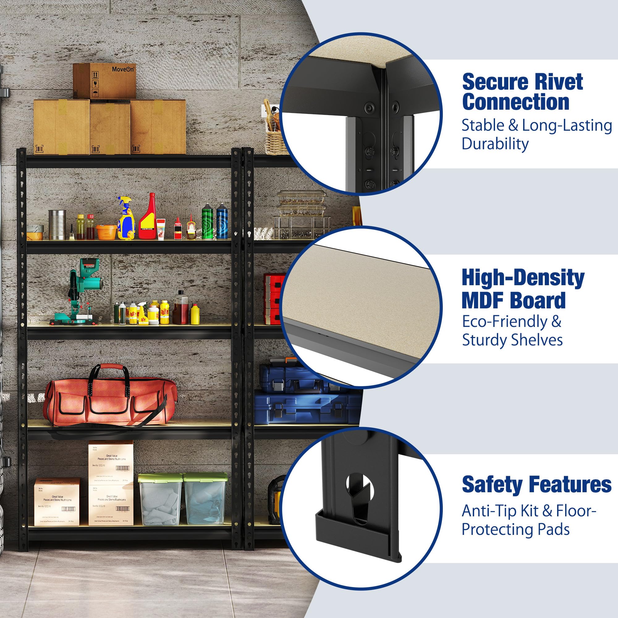 WORKPRO anti-tip kit and wall mounting for enhanced stability