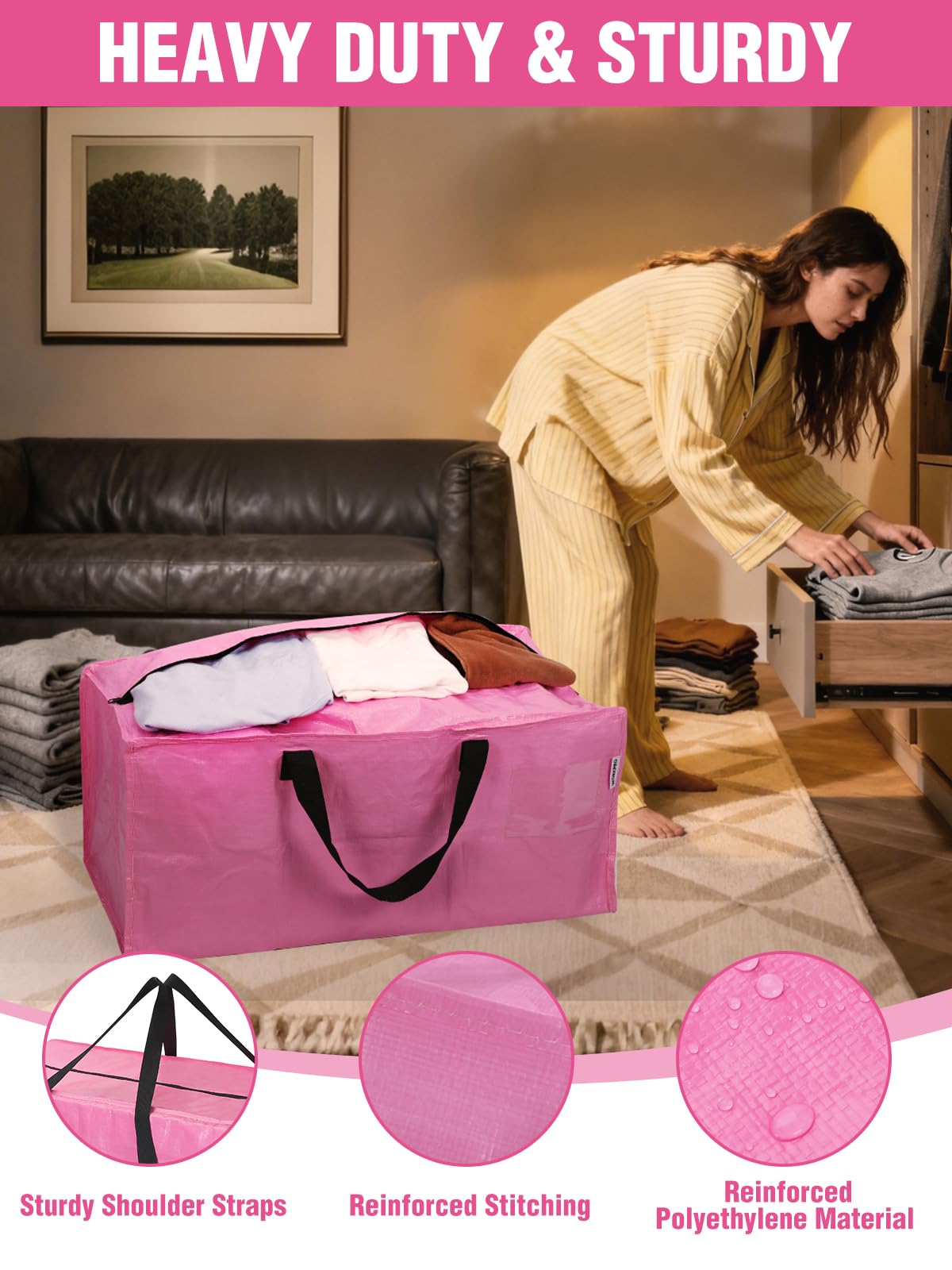 WORKPRO backpack straps allow comfortable hands-free carrying during moves