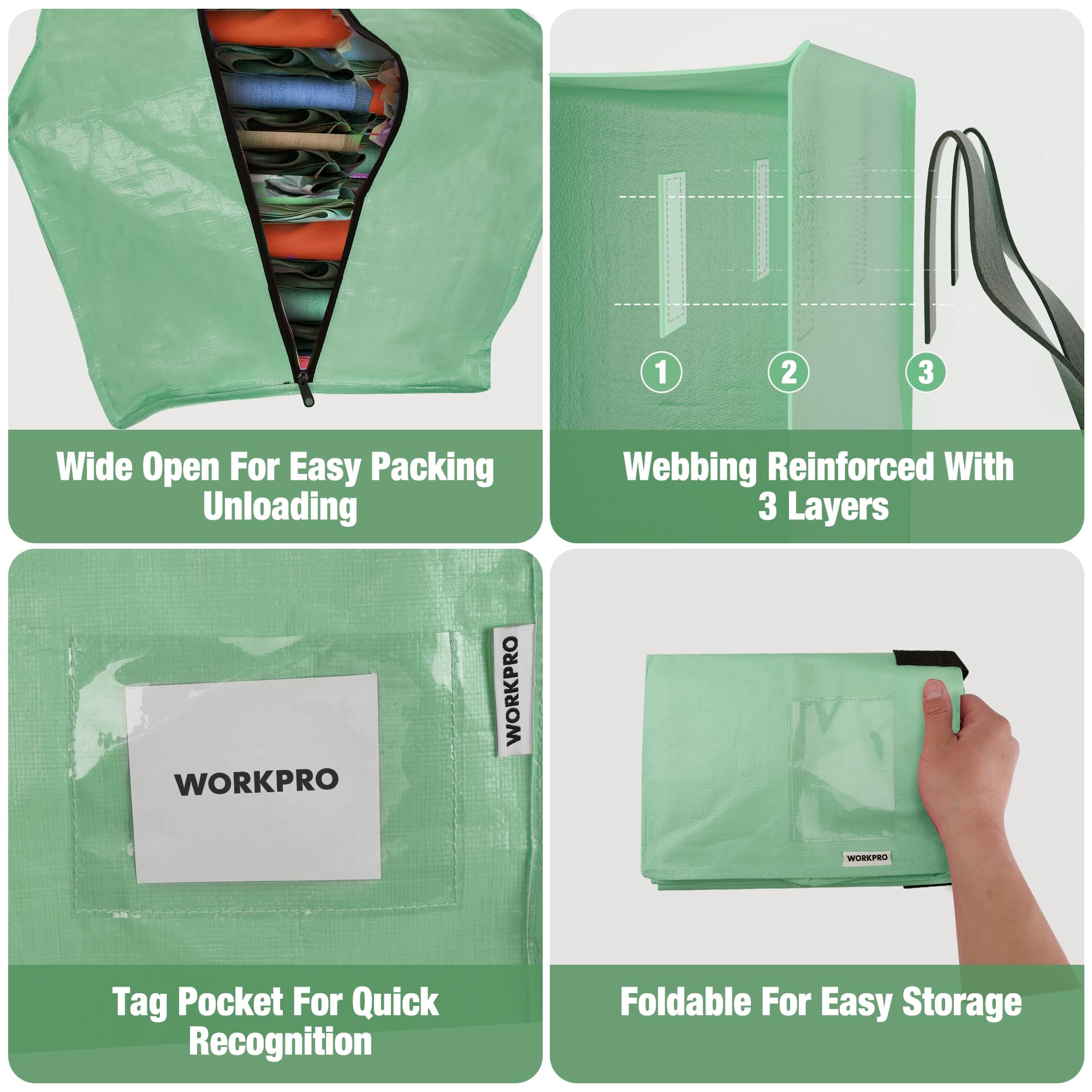 WorkPro backpack straps enable hands-free carrying