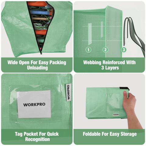 WorkPro backpack straps enable hands-free carrying