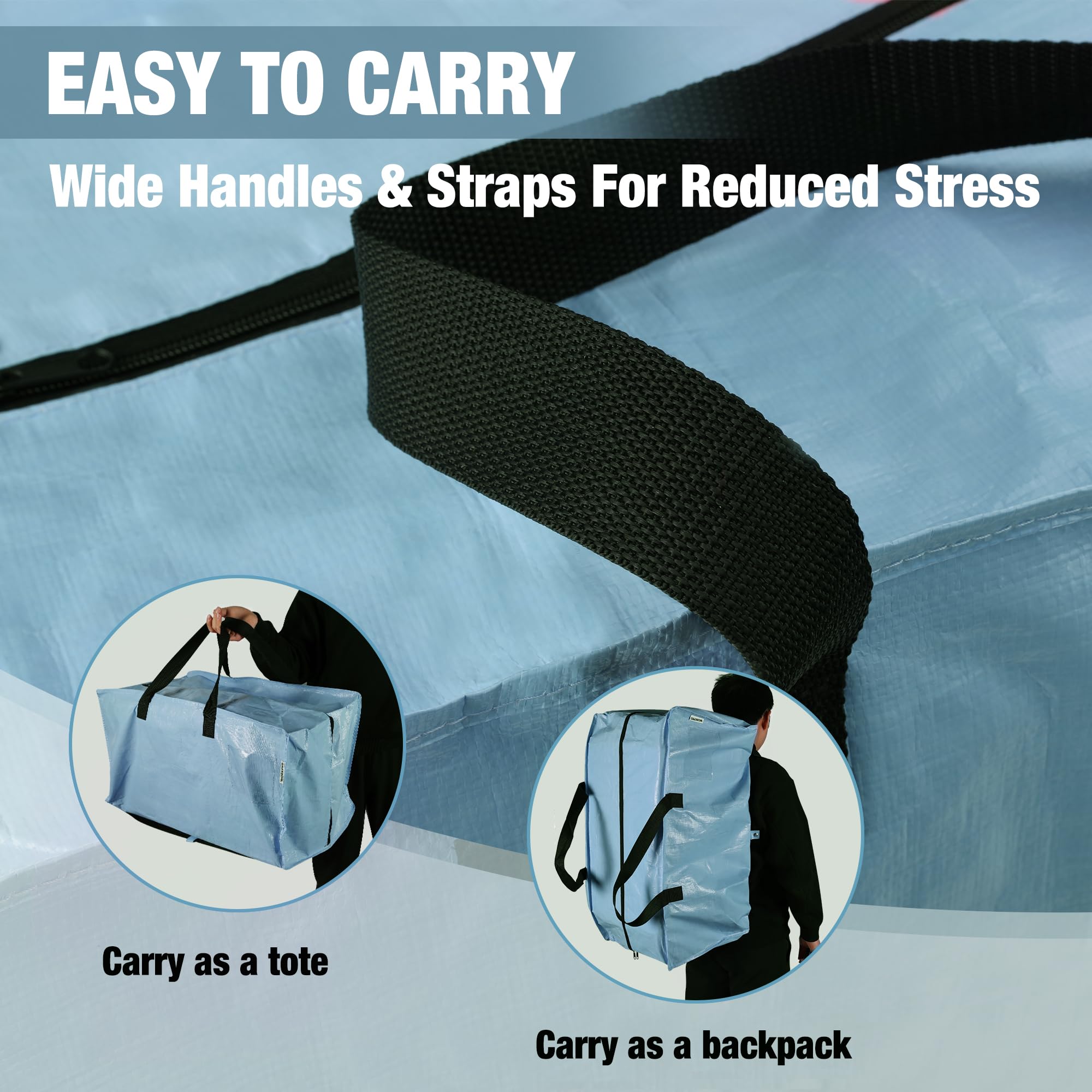 WORKPRO bags include a clear tag pocket for quick content labeling.