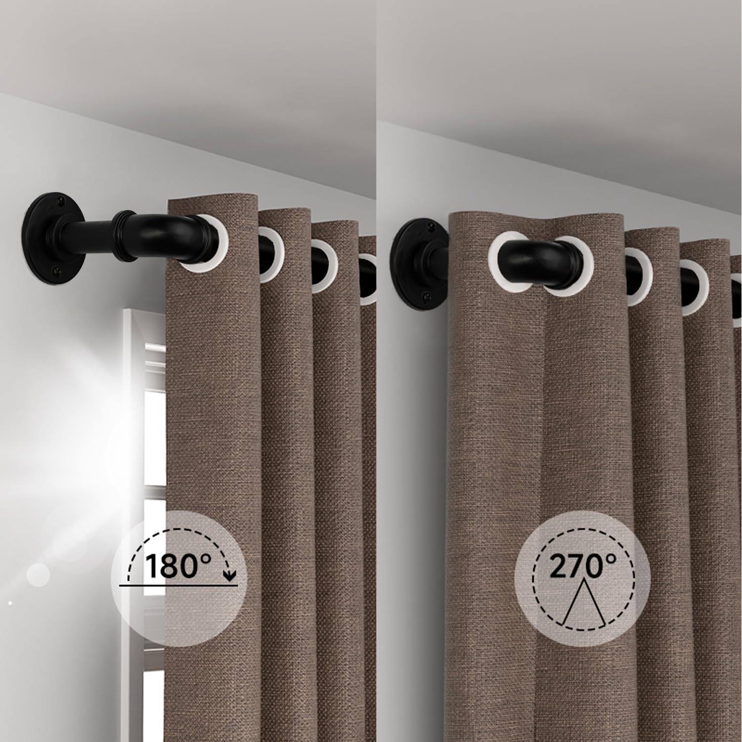 WORLD RODS 1-inch diameter rod provides sturdy support for curtains