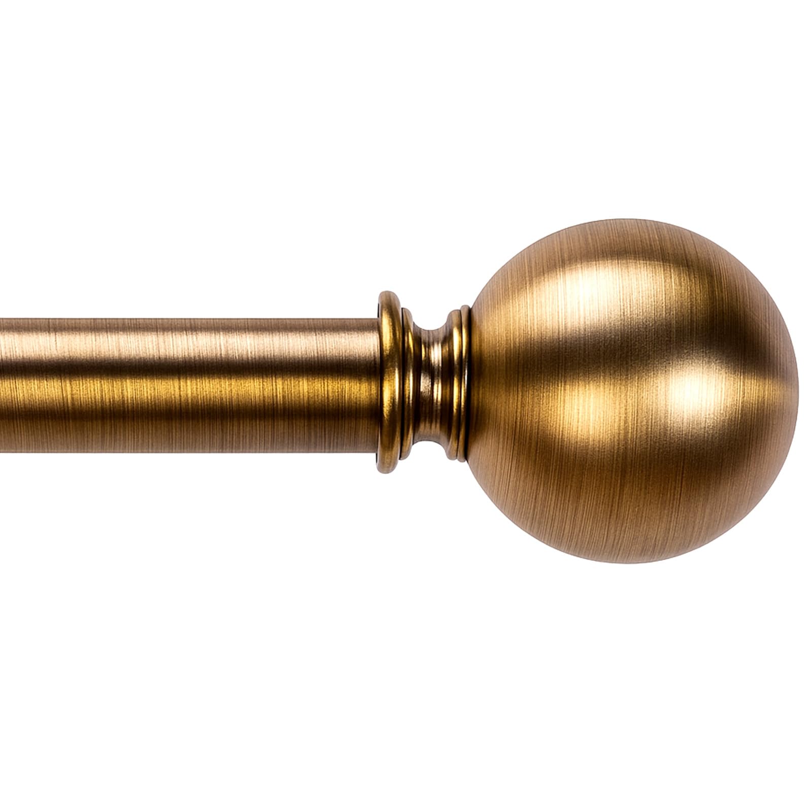 WORLD RODS brass curtain rod extended length showcases adjustable fit for large windows