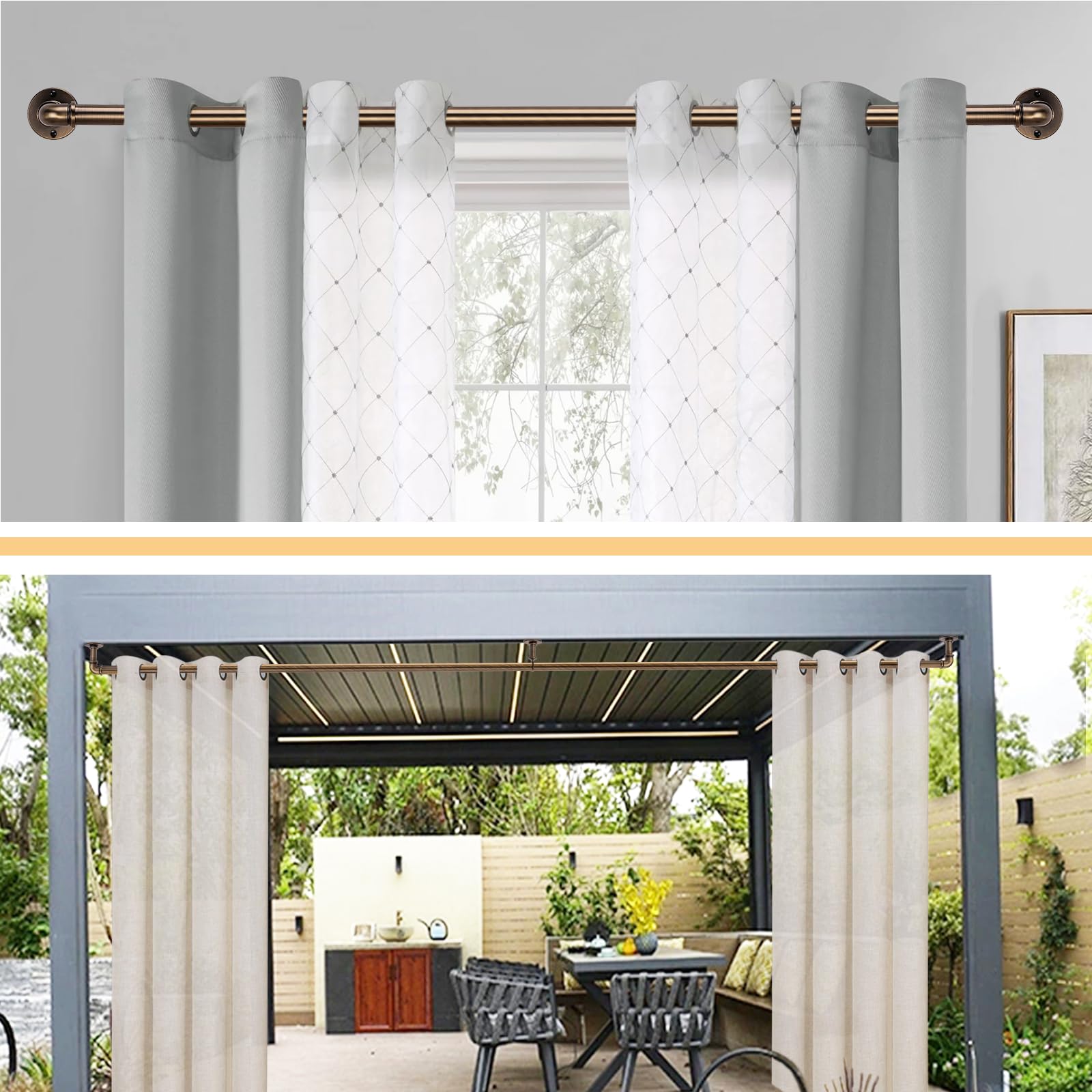 WORLD RODS included hardware enables easy ceiling or wall mounting.