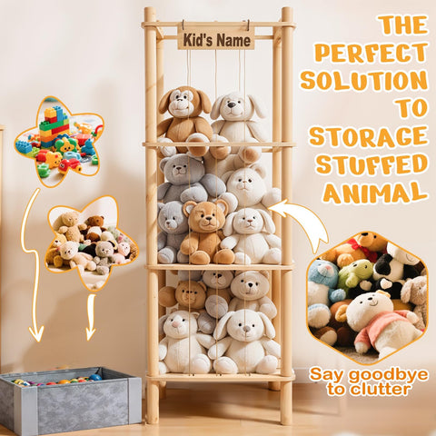 WORLDMX solid pine wood construct ensures a sturdy, safe home for toys