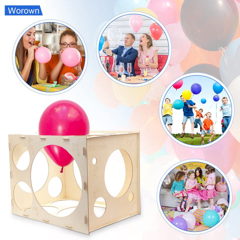 Worown portable wooden sizer aids quick measurements during birthday parties and baby showers.