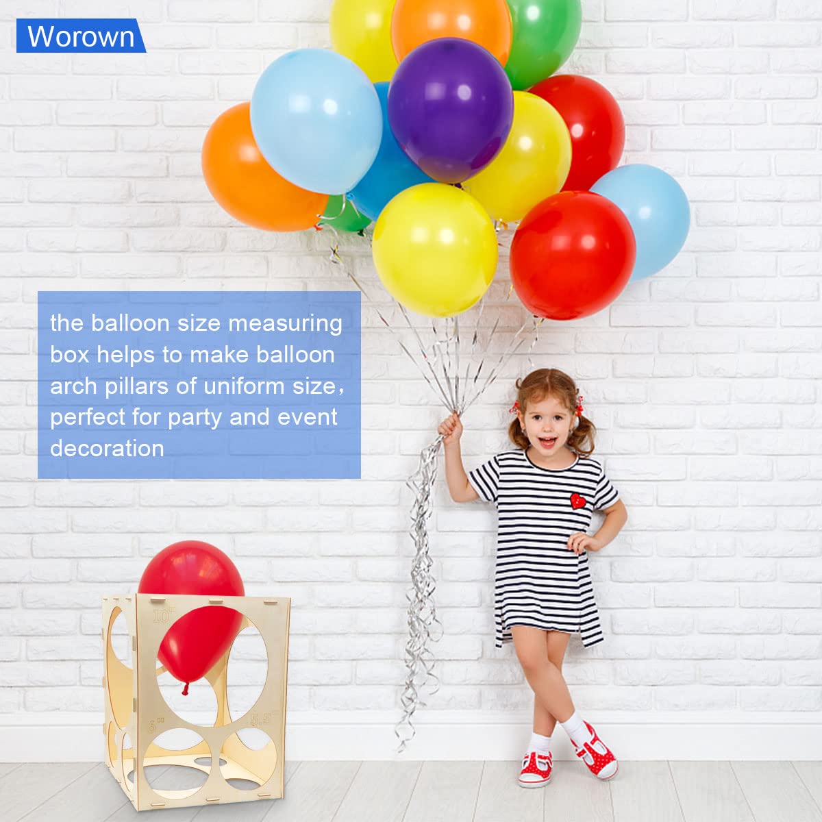 Worown wedding-ready tool used for elegant balloon decorations at events.