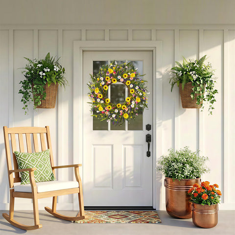 Worthyeah indoor/outdoor front porch wreath designed for versatile use